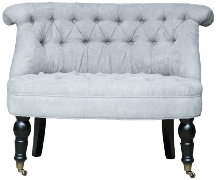 Пуф Камден NSCC-2008B-40/SUPER-21, каркас дуб, обивка лен, фурнитура бронза, grey, ROOMERS FURNITURE