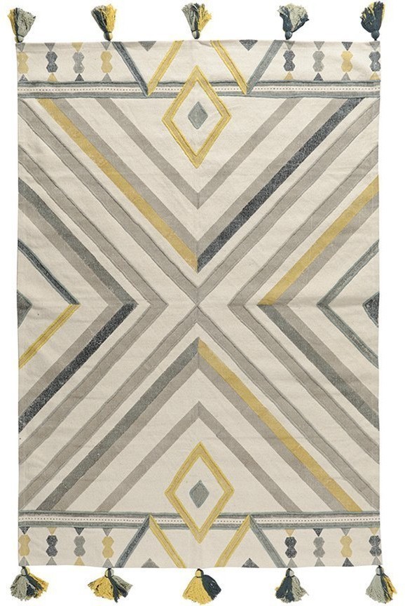 Ковер из хлопка с контрастным узором и кисточками из коллекции ethnic, 160х230 см (69443)