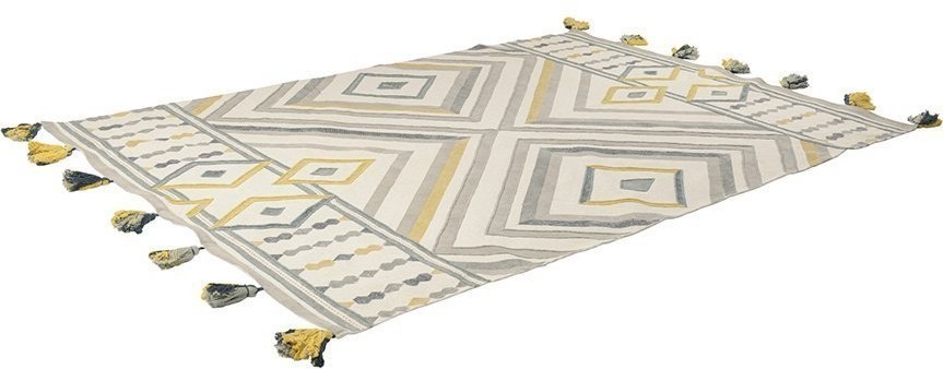 Ковер из хлопка с контрастным узором и кисточками из коллекции ethnic, 160х230 см (69443)