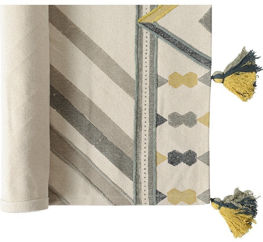 Ковер из хлопка с контрастным узором и кисточками из коллекции ethnic, 160х230 см (69443)