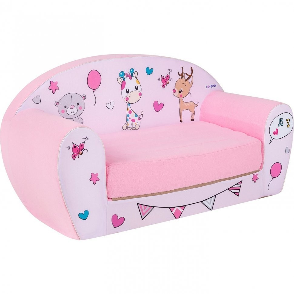 Раскладной бескаркасный (мягкий) детский диван серии "Мимими", Крошка Рони день рождения (PCR320-90)