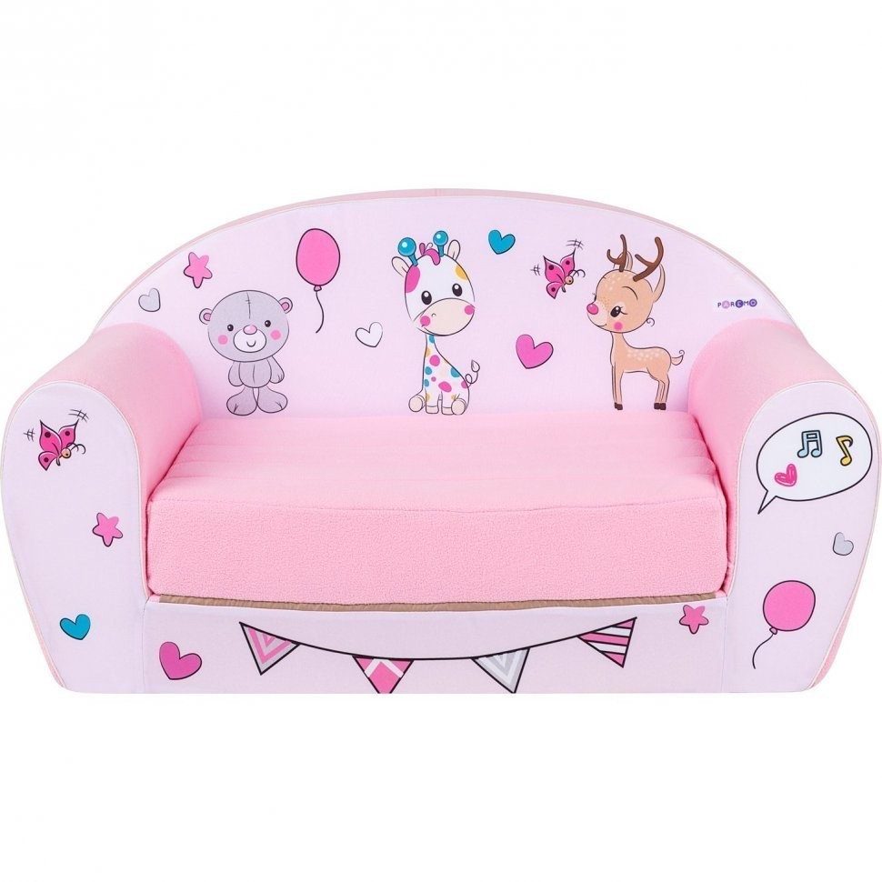 Раскладной бескаркасный (мягкий) детский диван серии "Мимими", Крошка Рони день рождения (PCR320-90)