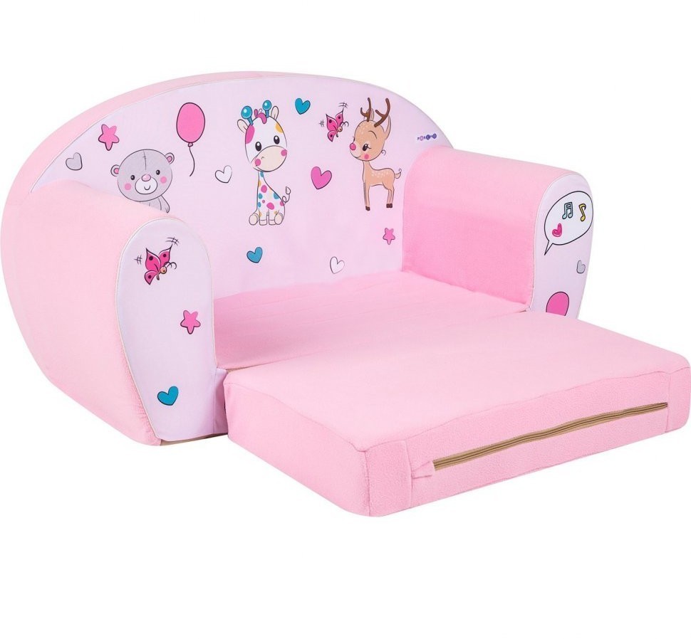 Раскладной бескаркасный (мягкий) детский диван серии "Мимими", Крошка Рони день рождения (PCR320-90)