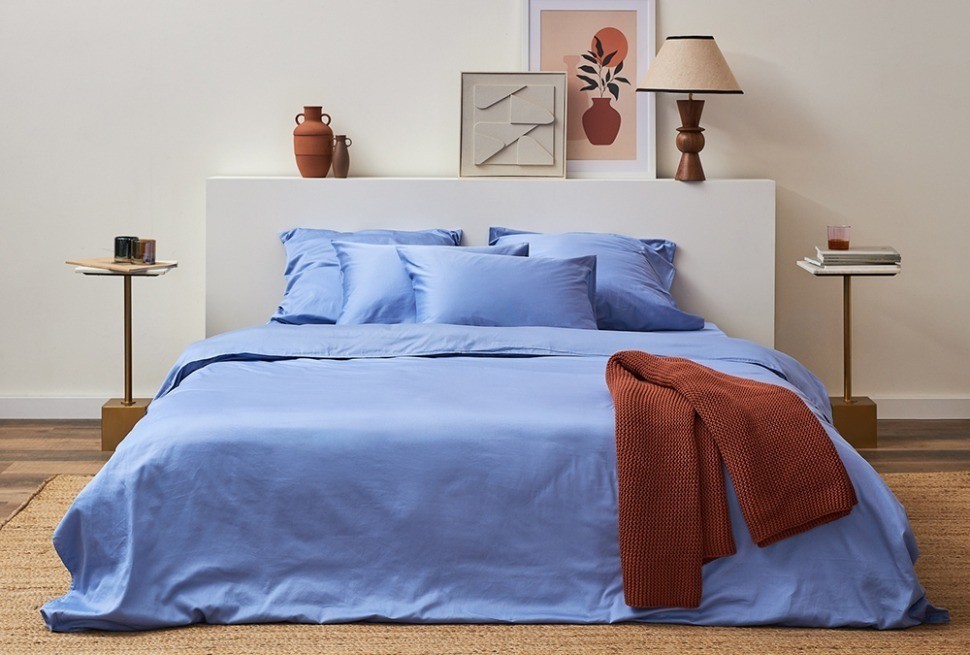 Простыня из премиального сатина сиреневого цвета из коллекции essential, 180х270 см (78479)