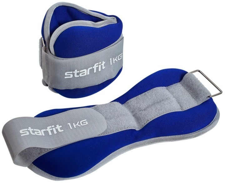 Утяжелители универсальные Starfit WT-502, 1 кг, синий/серый (2107893)