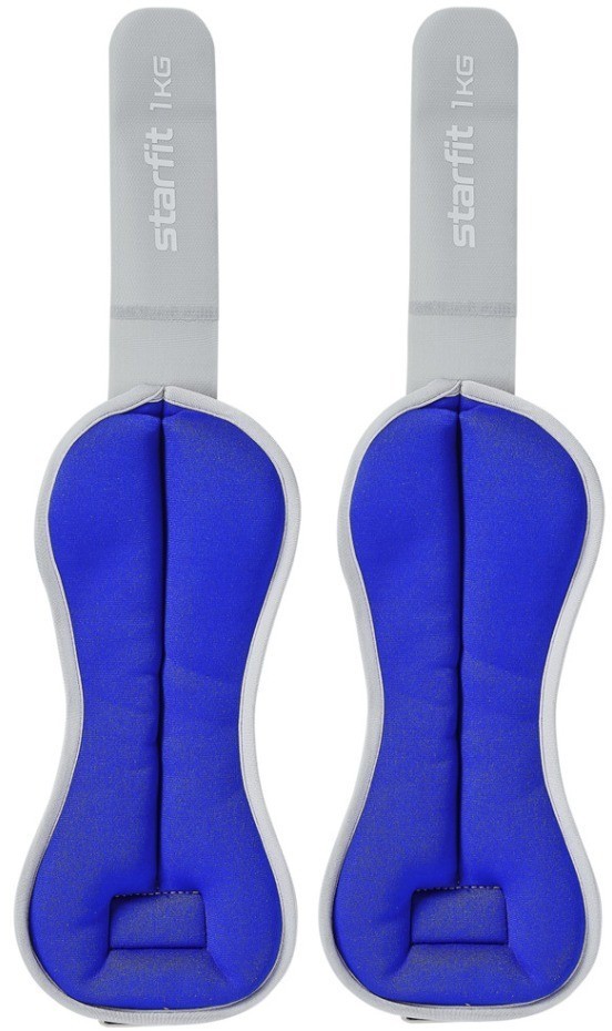 Утяжелители универсальные Starfit WT-502, 1 кг, синий/серый (2107893)