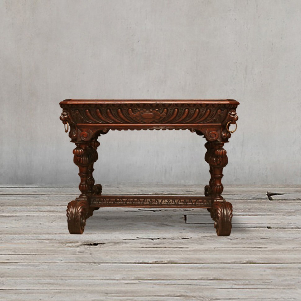 Стол Ренессанс XIX век DM-RenaissenceDesk, дуб, mahogany, ROOMERS ANTIQUE
