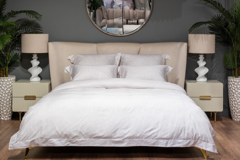 Комплект постельного белья Лоренцо,сатин 400TC,белый, 145*210-1шт,50*70-2шт (TT-00014766)