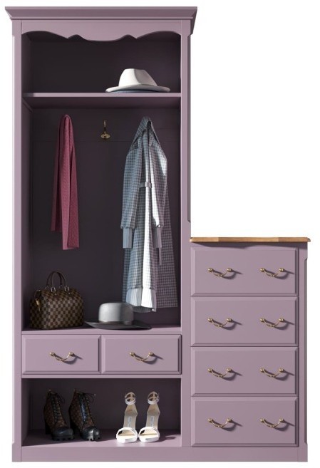 Шкаф-прихожая Leontina Lavanda с комодом арт ST9362L-ET