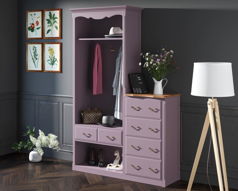 Шкаф-прихожая Leontina Lavanda с комодом арт ST9362L-ET