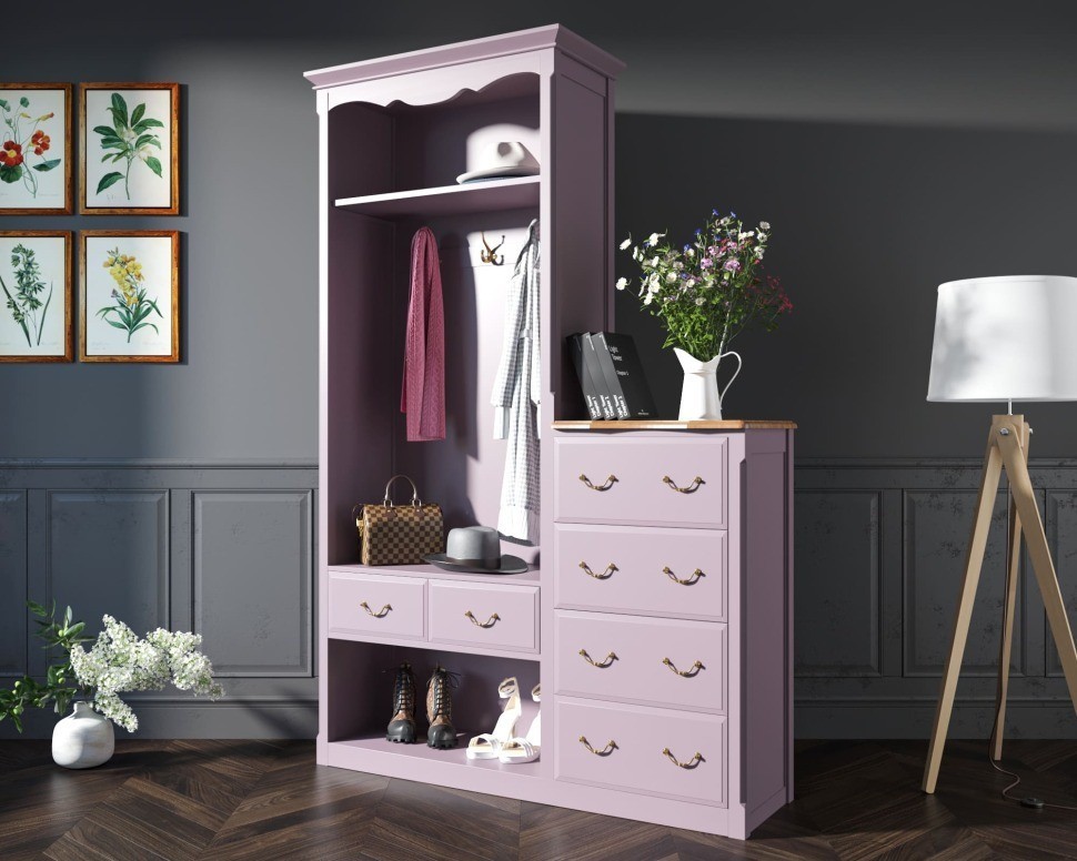 Шкаф-прихожая Leontina Lavanda с комодом арт ST9362L-ET