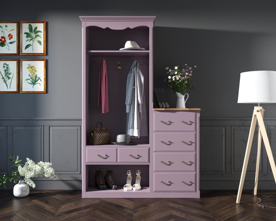 Шкаф-прихожая Leontina Lavanda с комодом арт ST9362L-ET