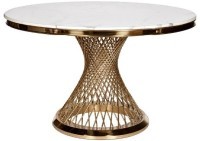 Стол обеденный иск.мрамор Bianca Luna/зол d120*75 (TT-00011548)