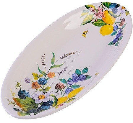 Блюдо сервировочное 28,2х14,5х3,5см Лесные ягоды с лимонами LORAINE (60156)