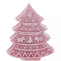 Свеча bronco фигурная &quot;ель&quot; пудровая 13,5*15,5 см Bronco (315-195)