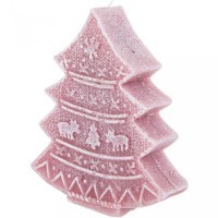 Свеча bronco фигурная &quot;ель&quot; пудровая 13,5*15,5 см Bronco (315-195)