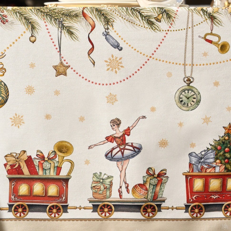 Скатерть "щелкунчик" 160х220см бежевый,100% хлопок,твил Lefard (850-757-21)