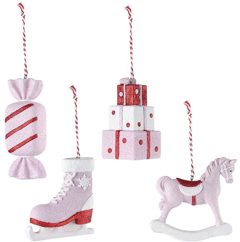 Набор ёлочных украшений pink fairytale из коллекции new year essential, 4 шт. (79338)