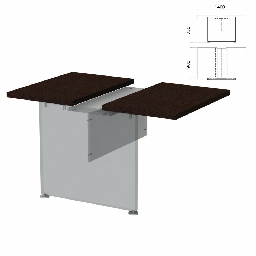 Столешница модуля стола для переговоров Приоритет 1400х900х750 мм венге К-913 венге 641802 (91686)