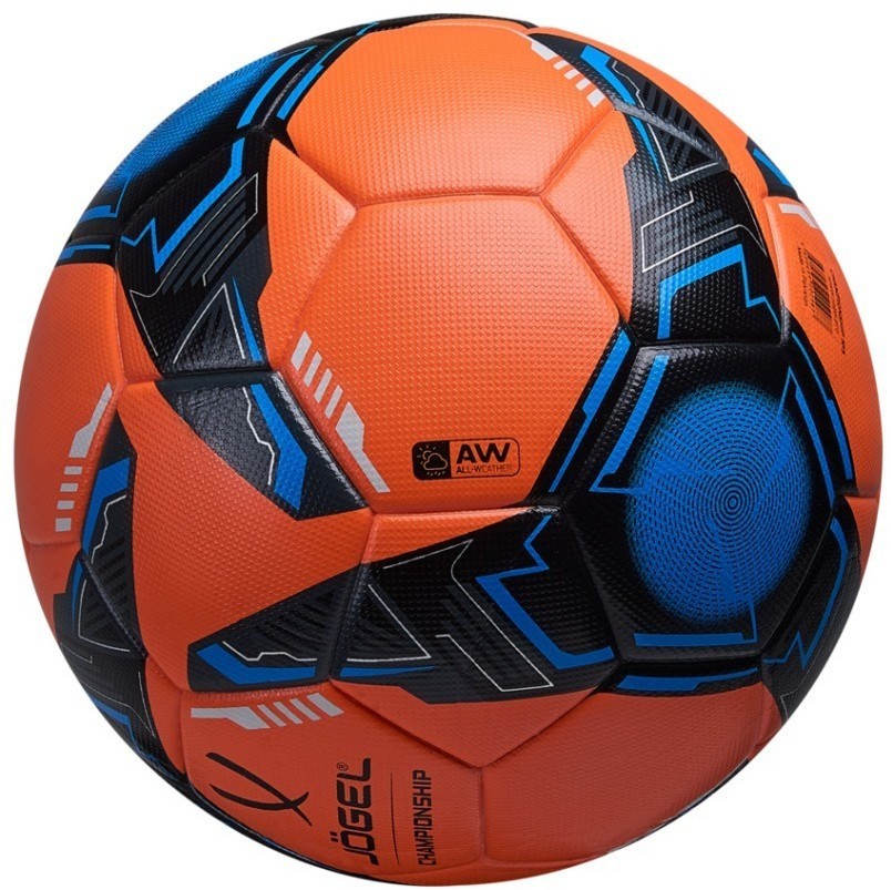 Мяч футбольный Championship №5, оранжевый/синий/черный (2108258)