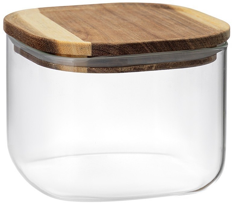Банка для хранения квадратная glass acacia,1 л (79984)