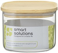 Банка для хранения квадратная glass bamboo,1 л (77504)