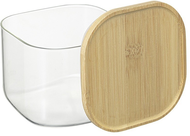 Банка для хранения квадратная glass bamboo,1 л (77504)