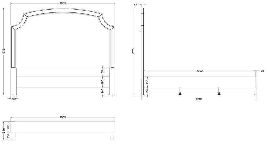 Кровать с зерк.вставками велюр роз-серый 211*189*158см (TT-00001547)