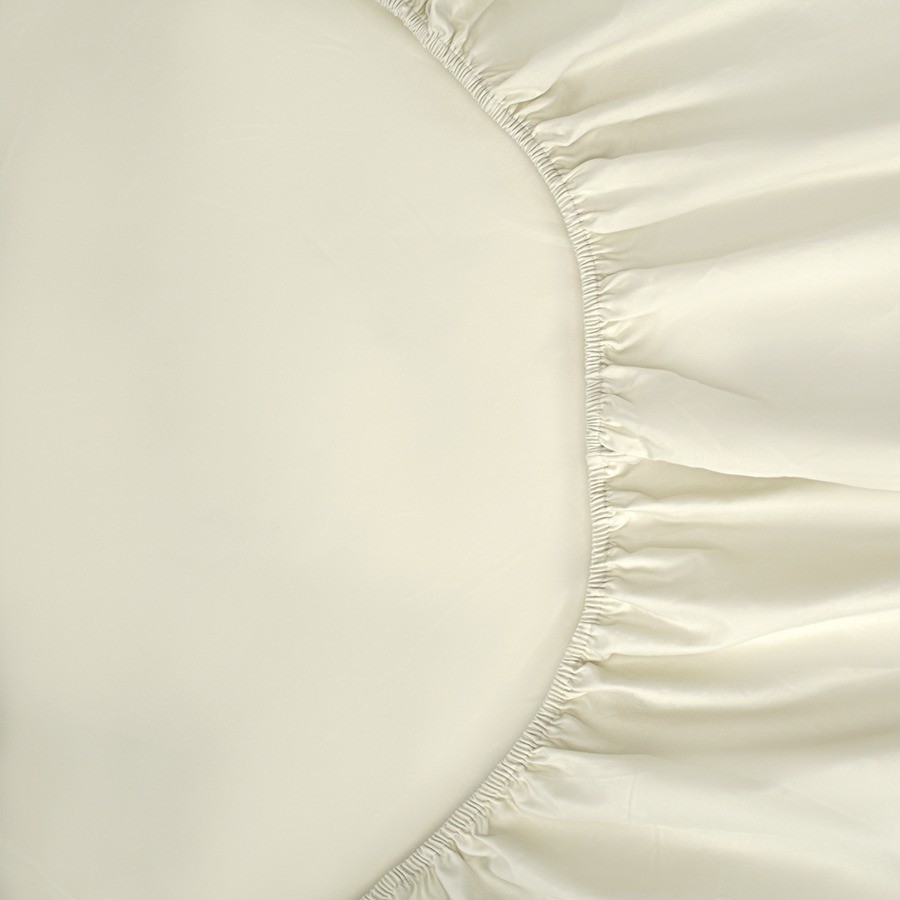 Простыня на резинке из сатина серо-бежевого цвета с брашинг-эффектом из коллекции essential, 180х200 см (76105)