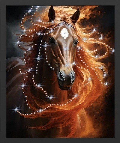 Картина Симфония света и пламени с кристаллами Swarovski (2434)