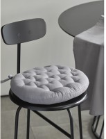 Подушка на стул круглая из хлопка серого цвета из коллекции essential, 35 см (77454)