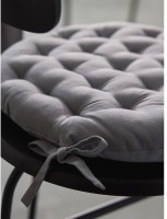 Подушка на стул круглая из хлопка серого цвета из коллекции essential, 35 см (77454)