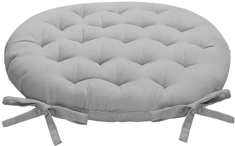 Подушка на стул круглая из хлопка серого цвета из коллекции essential, 35 см (77454)