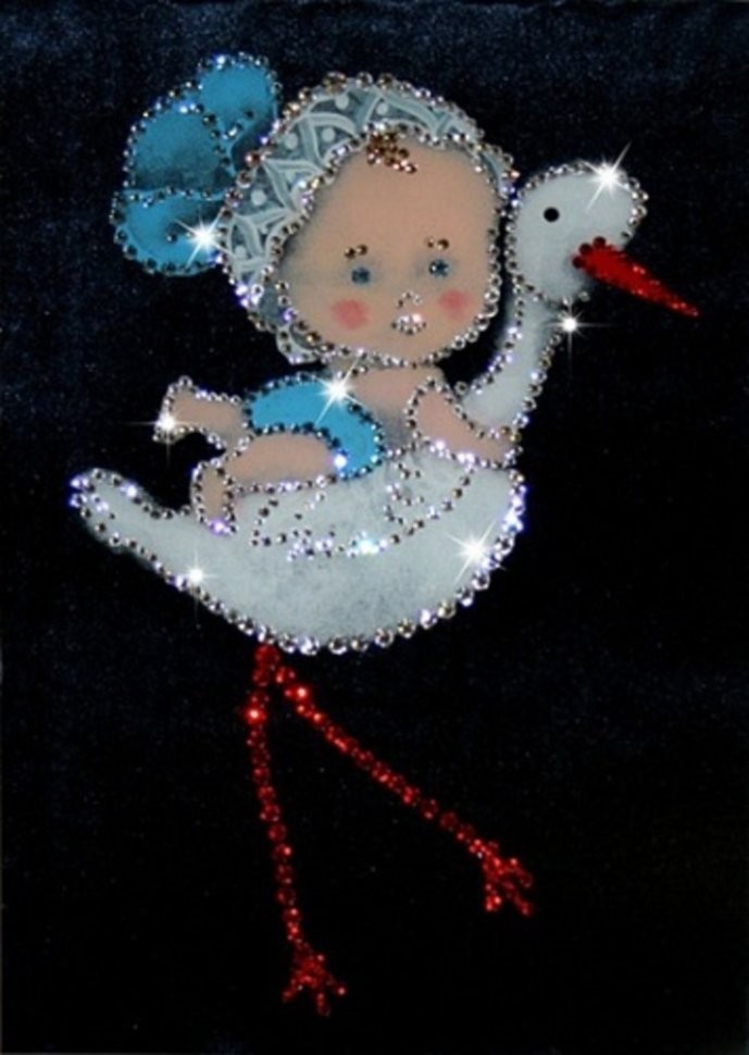 Картина С днем рождения с кристаллами Swarovski (1268)