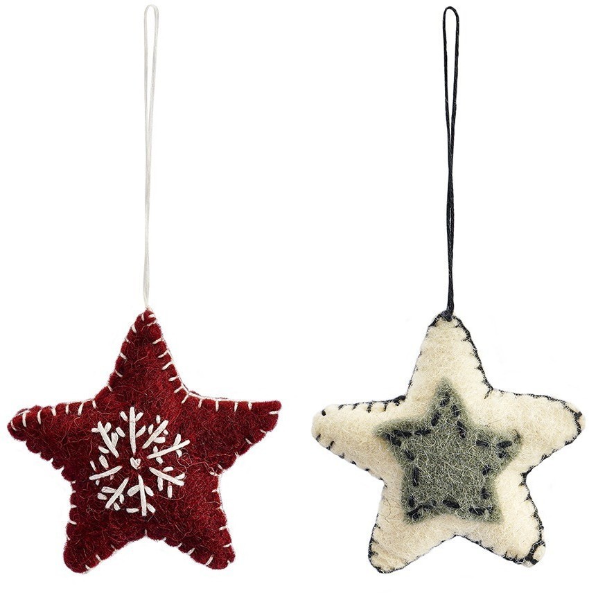 Набор елочных украшений из фетра christmas stars из коллекции new year essential, 3 шт. (76752)