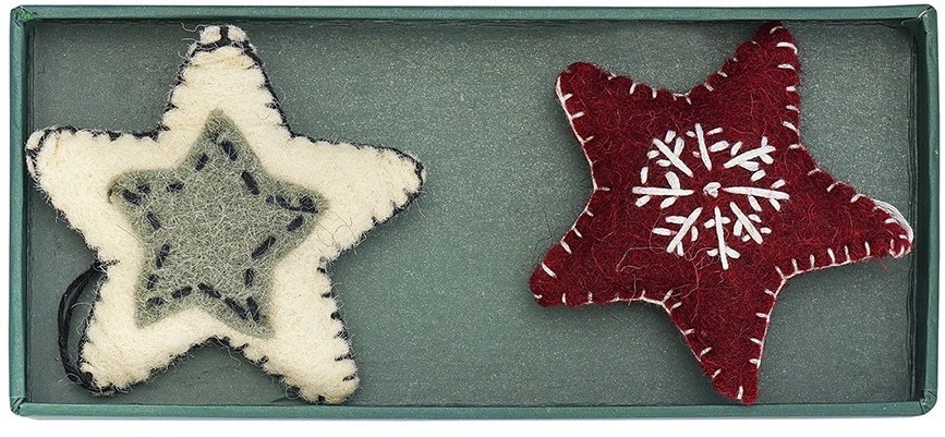 Набор елочных украшений из фетра christmas stars из коллекции new year essential, 3 шт. (76752)