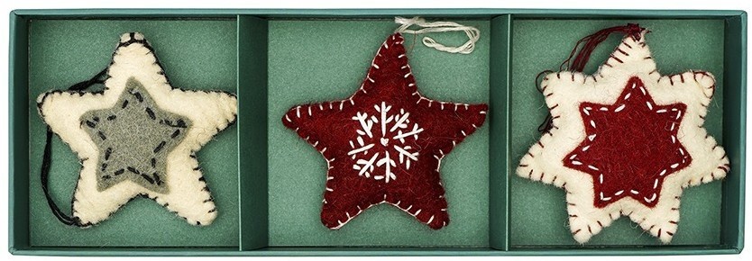 Набор елочных украшений из фетра christmas stars из коллекции new year essential, 3 шт. (76752)