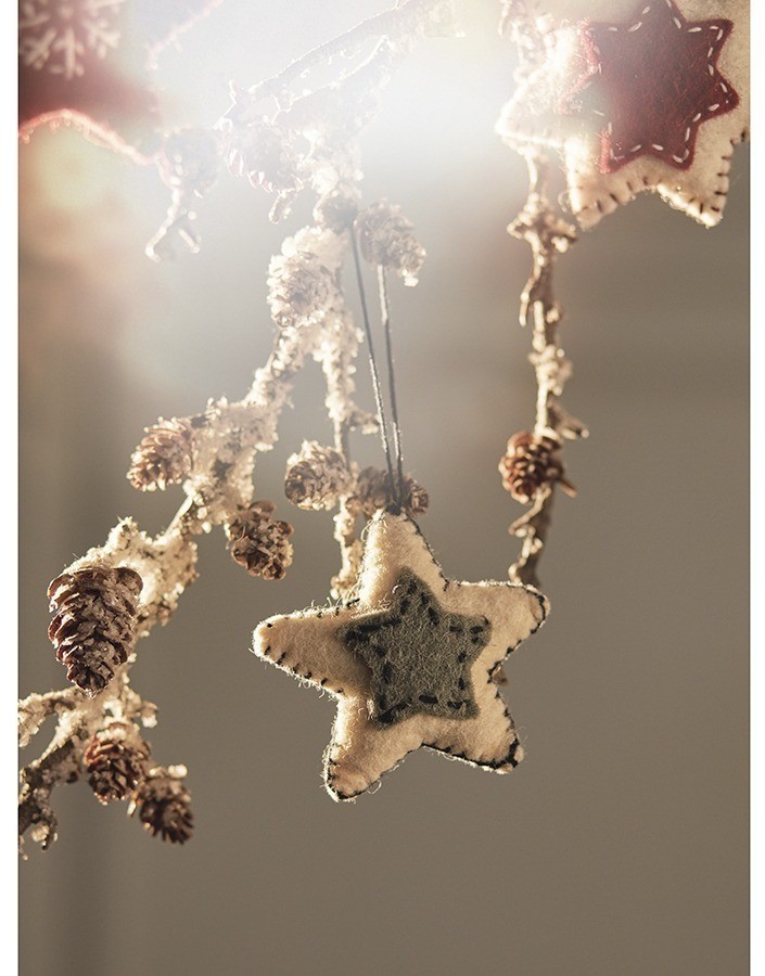 Набор елочных украшений из фетра christmas stars из коллекции new year essential, 3 шт. (76752)