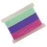 Резинки для волос Dewal Beauty силикон, фиолетовый/розовый/ зеленый (12шт) (55272)