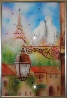 Картина Голуби в Париже с кристаллами Swarovski (1328)