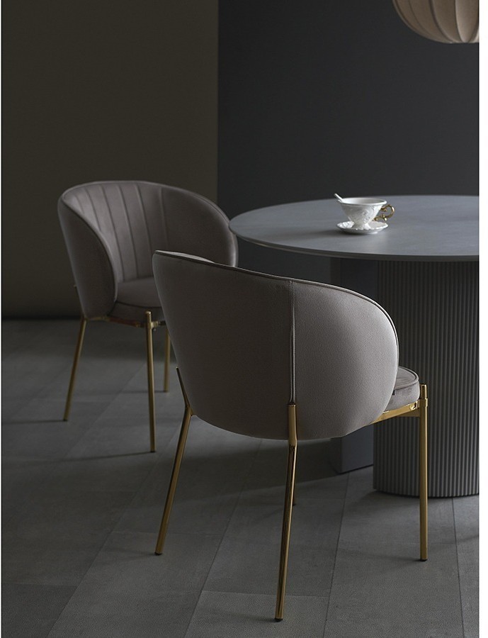 Стул coral, велюр, серо-бежевый (77191)