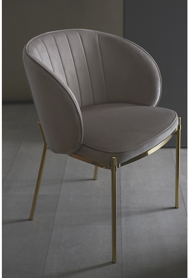 Стул coral, велюр, серо-бежевый (77191)