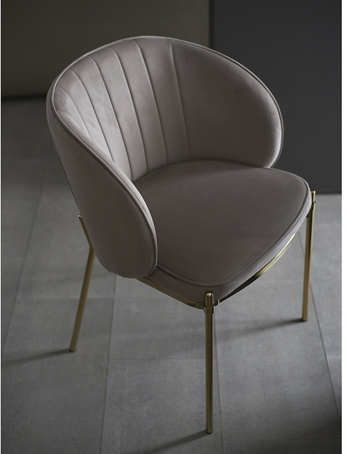 Стул coral, велюр, серо-бежевый (77191)