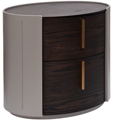 Тумбочка 2 ящика темный шпон 59*43*55см (TT-00012681)