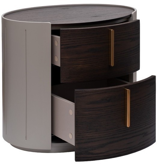 Тумбочка 2 ящика темный шпон 59*43*55см (TT-00012681)
