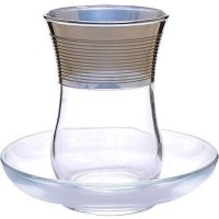 MS Набор 6 стаканов с блюдцами (42021+54201-88)