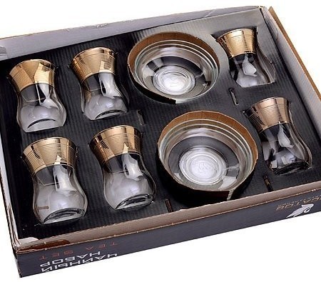 MS Набор 6 стаканов с блюдцами (42021+54201-88)