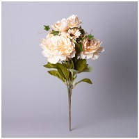 Цветочная композиция из пионов длина=53см , цвет кремовый мал.уп.=12шт Lefard (535-391)