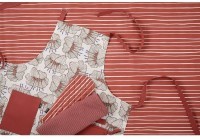 Скатерть из хлопка терракотового цвета с принтом Полоски из коллекции prairie, 170х250 см (69836)