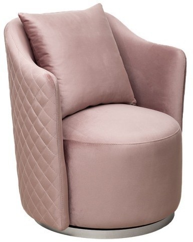 Кресло Verona/VD вращающееся, велюр розовый Colt007-ROS/хром 70*77*80см (TT-00014713)